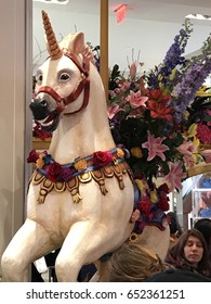 NEW YORK, NY - APR 1: Macys Flower Show In New York, As Seen On April 1, 2017. The Theme For This 43rd Annual Installment At The Macys Herald Square Location Was Carnival.