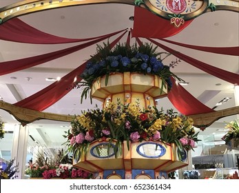 NEW YORK, NY - APR 1: Macys Flower Show In New York, As Seen On April 1, 2017. The Theme For This 43rd Annual Installment At The Macys Herald Square Location Was Carnival.