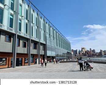 NEW YORK, NY - April 13, 2019: Newly Renovated Shopping Mall At Pier 17 In Lower Manhattan.