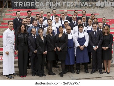 NEW YORK, NY - APRIL 14, 2015: Chef Thomas Keller And Crew Attend The 2015 Tribeca Film Festival - Vanity Fair Party At State Supreme Courthouse