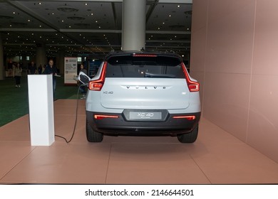 New York, NY - April 16, 2022. New York Auto Show. Volvo XC 40 EV