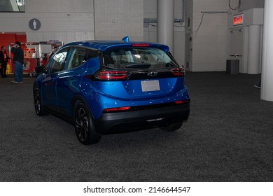 New York, NY - April 16, 2022. New York Auto Show. Chevrolet Bolt EV