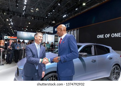 New York, NY - April 17, 2019: Ray Allen Attends Presentation Of Mazerati Levante SUV At 2019 New York International Auto Show At Jacob Javits Center