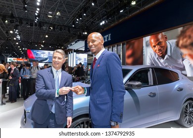 New York, NY - April 17, 2019: Ray Allen Attends Presentation Of Mazerati Levante SUV At 2019 New York International Auto Show At Jacob Javits Center