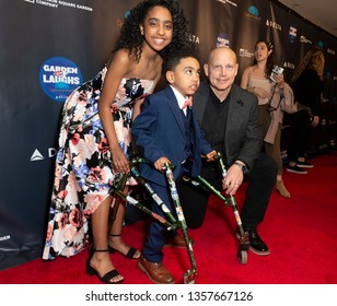 New York, NY - April 2, 2019: Samantha Ortiz, Sebastian Ortiz, Adam Graves Attend Garden Of Laughs Comedy Benefit At Madison Square Garden