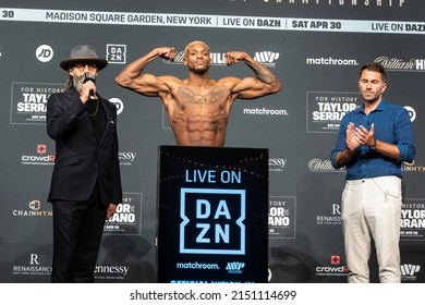 New York, NY - April 29, 2022: William Langston Seen During Weigh-in Ceremony For Light Heavyweight Fight Against Khalil Coe At Hulu Theater At MSG