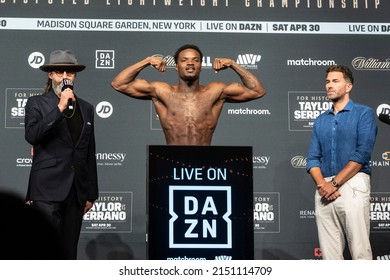 New York, NY - April 29, 2022: Khalil Coe Seen During Weigh-in Ceremony For Light Heavyweight Fight Against William Langston At Hulu Theater At MSG