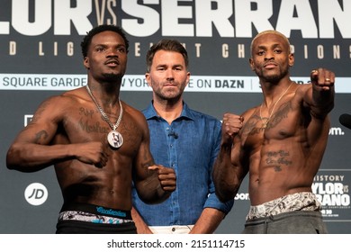 New York, NY - April 29, 2022: Khalil Coe And William Langston During Weigh-in Ceremony For Light Heavyweight Fight At Hulu Theater At MSG