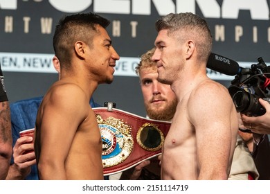 New York, NY - April 29, 2022: Jessie Vargas And Liam Smith Face Off During The Weigh-In Leading Up To Their Super Welterweight Fight At Hulu Theater At MSG