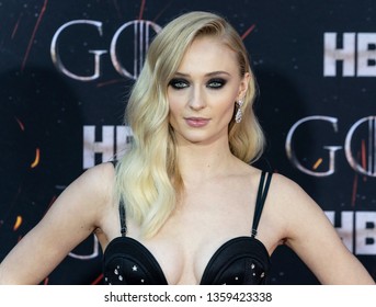 New York, NY - April 3, 2019: Sophie Turner Attends HBO Game Of Thrones Final Season Premiere At Radio City Music Hall