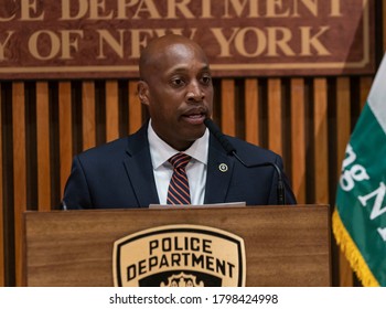 New York, NY - August 18, 2020: NYPD Chief Of Detectives Rodney Harrison Speaks At Press Conference Of Creation Of Asian Hate Crime Task Force At NYPD Headquarters