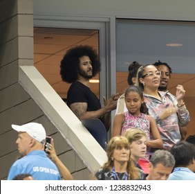 New York, NY - August 31, 2018: Colin Kaepernick attends US Open 2018 3rd round match between Serena Williams & Venus Williams of USA at USTA Billie Jean King National Tennis Center