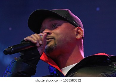 NEW YORK, NY - DECEMBER 07: Will Smith speaks onstage during the The World's Big Sleep Out at Times Square on December 07, 2019 in New York City.