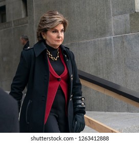 New York, NY - December 20, 2018: Attorney Gloria Allred Leaves Court After Hearing Of Harvey Weinstein Case At New York Criminal Court