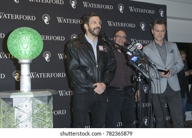 New York, NY - December 27, 2017: Jeffrey Straus, Tim Tompkins, Tom Brennan Attend Installation Of Waterford Crystals On Times Square For New Year Eve Ball Drop