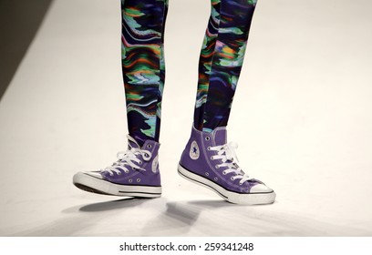 Converse On Feet Images, Stock Photos 