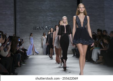 New York, NY - February 14, 2015: Models Walk Runway For Idan Cohen Show At Fall 2015 Fashion Week At Lincoln Center