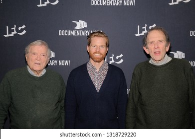 NEW YORK, NY - FEBRUARY 19: D.A. Pennebaker, Alex Buono And Cornelius James Desmond Attend The 'Documentary Now' Special Screening At IFC Center On February 19, 2019 In New York City.