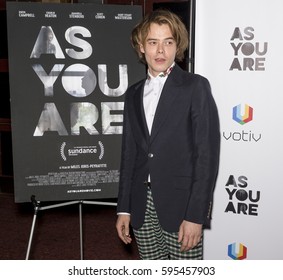 NEW YORK, NY - FEBRUARY 24, 2017: Actor Charlie Heaton Attends 'As You Are' New York Premiere At Village East Cinema