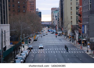 New York, NY - January 1 2020: Aerial View Of Tenth Avenue In Chelsea