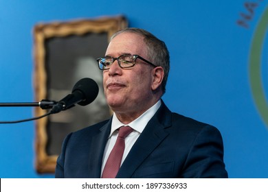 New York, NY - January 18, 2021: NYC Comtroller Scott Stringer Speaks During Martin Luther King Celebration At NAN Headquarters