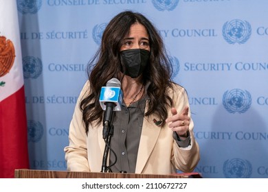 New York, NY - January 21, 2022: Press Briefing By Ambassador Lana Nusseibeh, Permanent Representative Of The United Arab Emirates To The United Nations At UN Headquarters