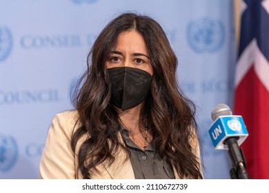 New York, NY - January 21, 2022: Press Briefing By Ambassador Lana Nusseibeh, Permanent Representative Of The United Arab Emirates To The United Nations At UN Headquarters