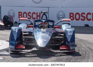 NEW YORK, NY - JULY 10, 2021: Robin Frijns (car No. 4) Of Envision Virgin Racing Drives During The ABB FIA Formula E Championship, New York City E-Prix Round 10, In Brooklyn..