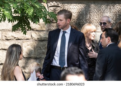 New York, NY - July 20, 2022: Eric Trump Leaves Funeral Service For Ivana Trump At St. Vincent Ferrer Church