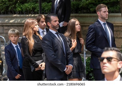 New York, NY - July 20, 2022: Donald Trump Jr. Eric Trump And Their Families Attend Funeral Of Ivana Trump At St. Vincent Ferrer Church