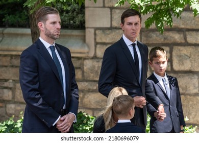 New York, NY - July 20, 2022: Eric Trump And Jared Kushner Attend Funeral Of Ivana Trump At St. Vincent Ferrer Church