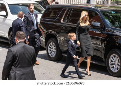 New York, NY - July 20, 2022: Eric Trump And Ivanka Trump Attend Funeral Of Ivana Trump At St. Vincent Ferrer Church