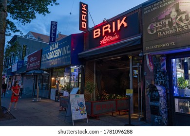 NEW YORK, NY – JULY 21, 2020: A View Of Brik Bar Lounge And Kitchen After The State Liquor Authority Suspended Its Liquor License For Failing To Maintain Social Distance.