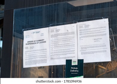 NEW YORK, NY – JULY 21, 2020: A View Of M.I.A Restaurant Lounge In Astoria After The State Liquor Authority Suspended Its Liquor License For Failing To Maintain Social Distance.