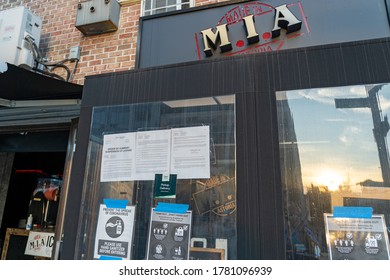 NEW YORK, NY – JULY 21, 2020: A View Of M.I.A Restaurant Lounge In Astoria After The State Liquor Authority Suspended Its Liquor License For Failing To Maintain Social Distance.