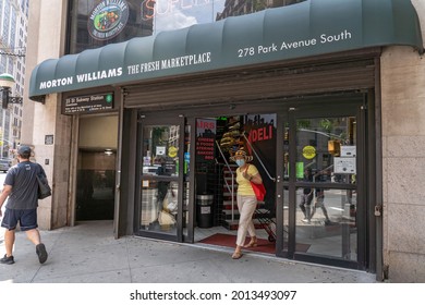 NEW YORK, NY – JULY 24: Shoppers at a Morton Williams supermarket in Manhattan on July 24, 2021 in New York City.