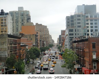 New York, NY - July 25 2013: Aerial View Of Ninth Avenue In MIdtown Manhattan