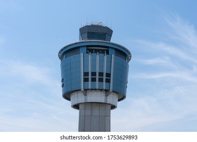 NEW YORK, NY - JUNE 10: Air Traffic Control Tower Is Seen At LaGuardia Airport Is Seen On June 10, 2020 In New York City.