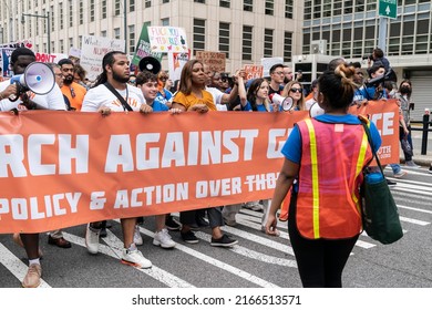 New York, NY - June 11, 2022: State Attorney General Letitia James Joined Thousand Of People Marching Across Brooklyn Bridge Against Gun Violence. March Ended With Rally In Lower Manhattan