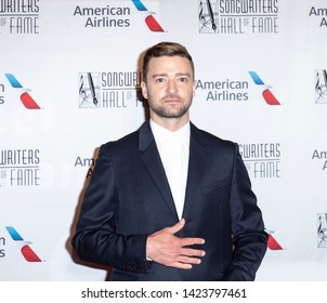 New York, NY - June 13, 2019: Justin Timberlake attends Songwriters Hall Of Fame 50th Annual Induction And Awards Dinner at The New York Marriott Marquis