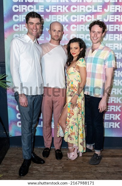 New York, NY - June 14, 2022:\
Rory Pelsue, Michael Breslin, Cat Rodriguez, Patrick Foley attend\
opening night of Circle Jerk play at The Connelly\
Theatre