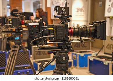 New York, NY; June 2018: Alexa Mini cameras are being prepped for an upcoming shoot