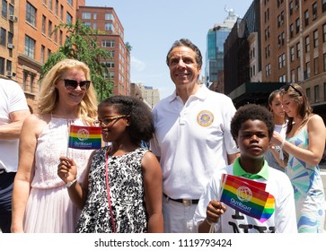 New York, NY - June 24, 2018: Sandra Lee And New York Governor Andrew Cuomo Attends 49th Annual New York Pride Parade Along 7th Avenue