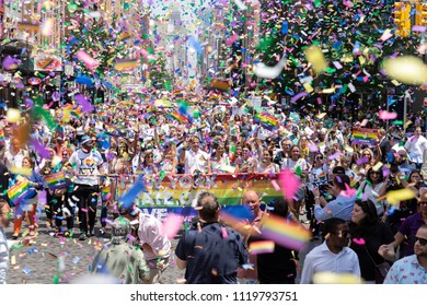 New York, NY - June 24, 2018: Public Advocate Letitia James, Sandra Lee, Governor Andrew Cuomo Attend 49th Annual New York Pride Parade Along 7th Avenue