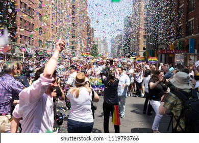 New York, NY - June 24, 2018: Public Advocate Letitia James, Kathy Hochul, Sandra Lee, Governor Andrew Cuomo Attend 49th Annual New York Pride Parade Along 7th Avenue