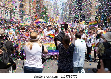 New York, NY - June 24, 2018: Public Advocate Letitia James, Kathy Hochul, Sandra Lee, Governor Andrew Cuomo Attend 49th Annual New York Pride Parade Along 7th Avenue