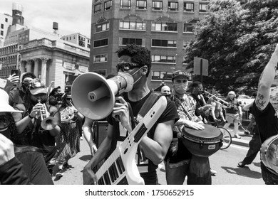 New York, NY - June 6, 2020: Jon Batiste And His Band Perform During Protest For Black Lives Matter On Union Square