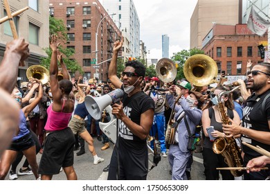 New York, NY - June 6, 2020: Jon Batiste And His Band Perform During Protest For Black Lives Matter On University Place