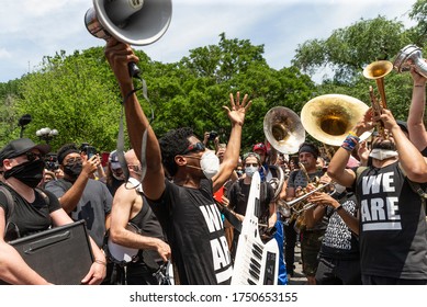 New York, NY - June 6, 2020: Jon Batiste And His Band Perform During Protest For Black Lives Matter On Union Square