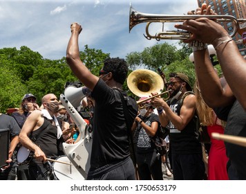 New York, NY - June 6, 2020: Jon Batiste And His Band Perform During Protest For Black Lives Matter On Union Square